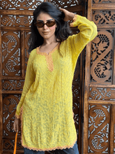 Sunlit Peach Chikankari Short Kurta